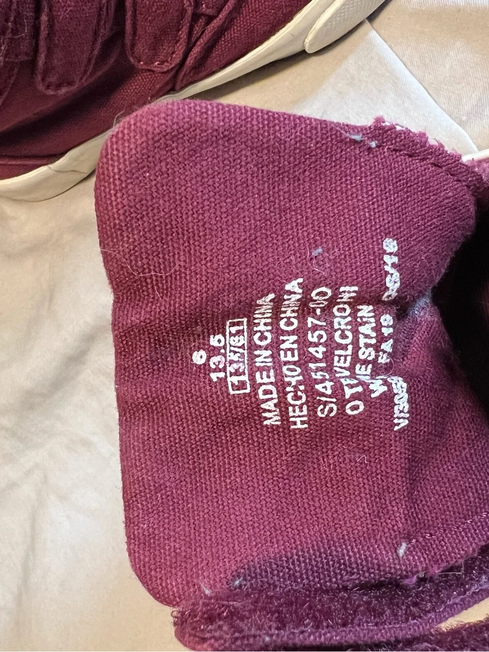 Old Navy Burgundy High-Top Velcro Sneakers for Kids